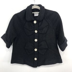Bizz Black Fiber Wool Blend Bow Button Front
Statement Blazer Jacket